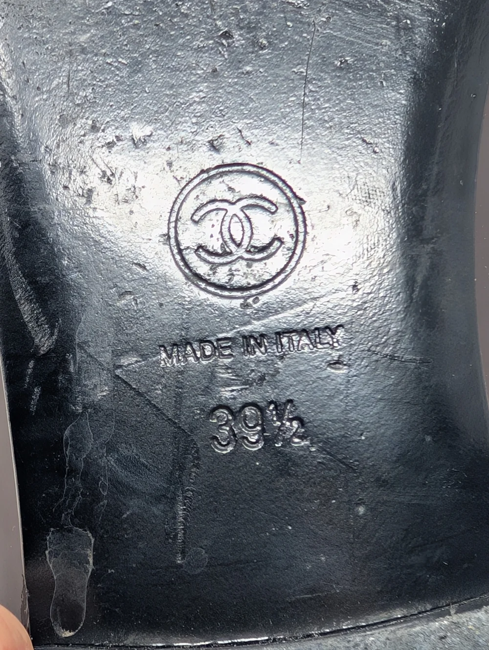Chanel CC Patent Leather Ballet Flats Brown Blue Size 39.5